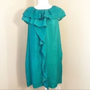 BCBGMaxAzria Ruffle Neck Sleeveless Shift Dress -4